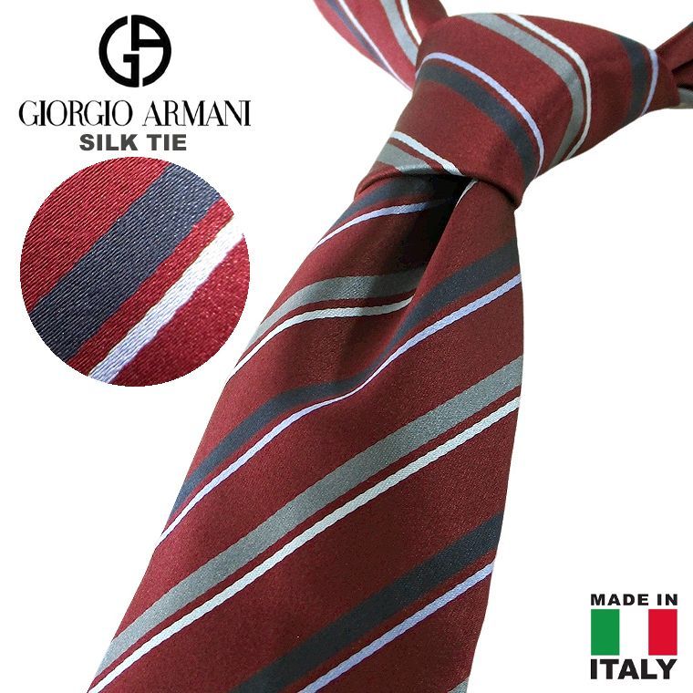 アルマーニ イタリア製シルク100%ネクタイ