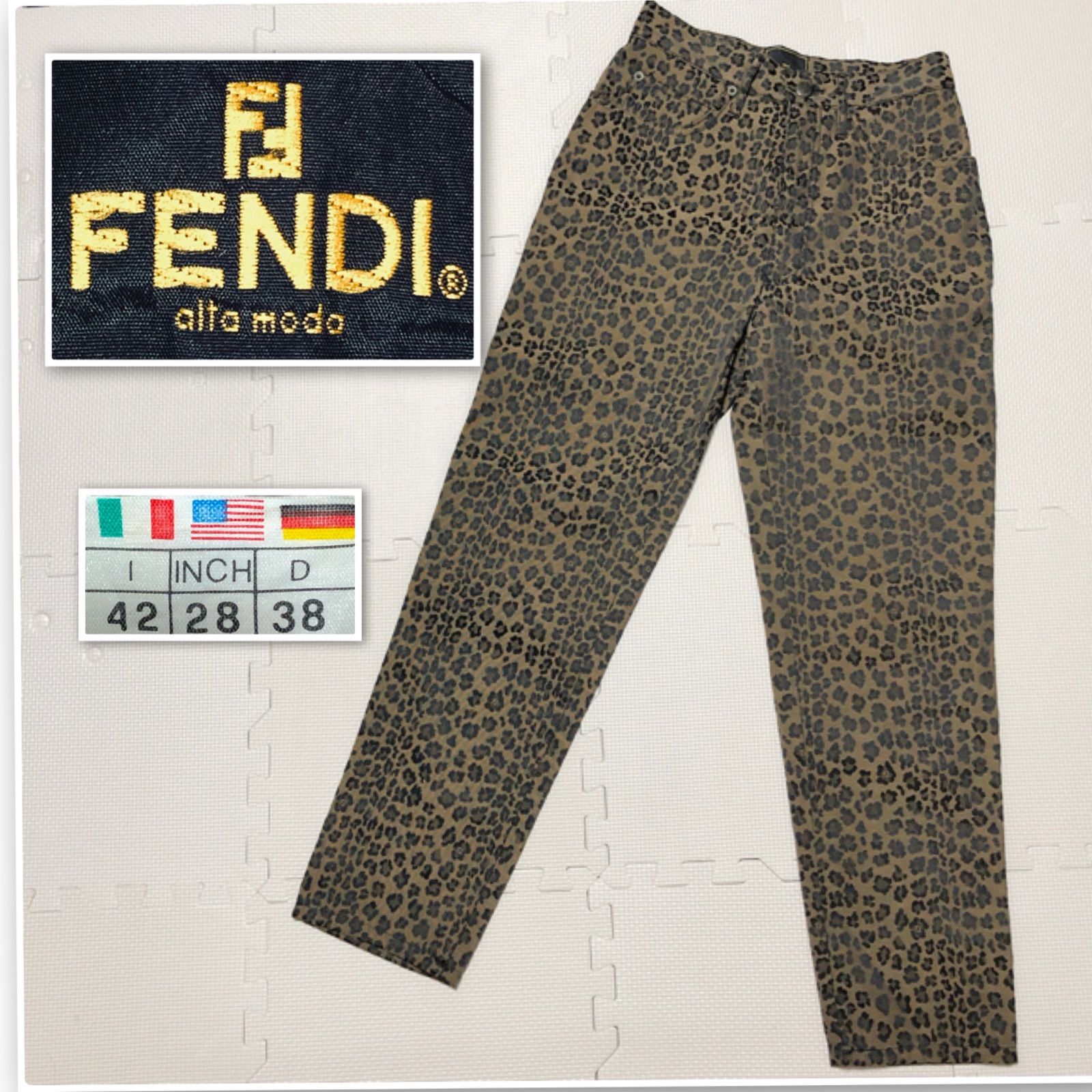 美品 FENDI フェンディ レオパード柄 パンツ 42 【公式通販】