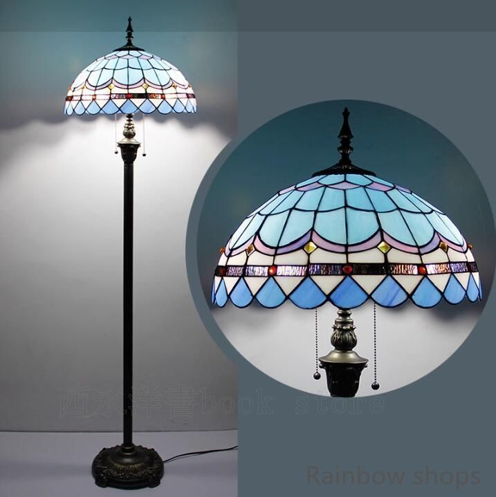 ♥ 感溢れる◆ ステンドランプ 花柄 ステンドグラス アンティーク レトロな雰囲気 ティファニー技法 照明 フロアスタンド 室内装飾 bcp22