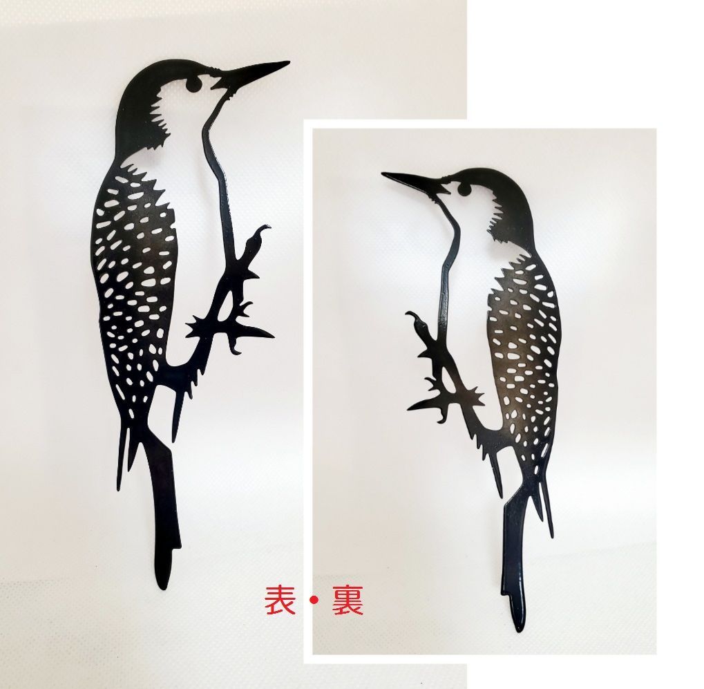 ガーデン彫刻 メタルバード 啄木鳥 キツツキ - メルカリ