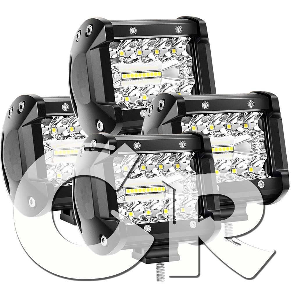 LED ワークライト 4インチ 作業灯  投光器 前照灯 新品 照明 補助灯 12V~24V兼用 トラクター ボート 農業機械 建設機械 道路照明 オートバイ 汎用SM60W-6K 60W 6500K ホワイト トラック 4個