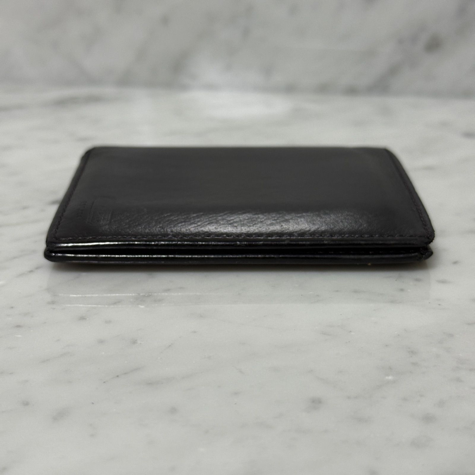 90s OLD COACH オールドコーチ 二つ折り財布 ブラック 黒 本革 レザー