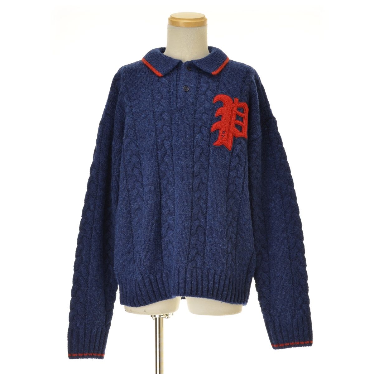 POLORALPHLAUREN】MNPOSWE16822355 ケーブルニット ポロカラー レター 