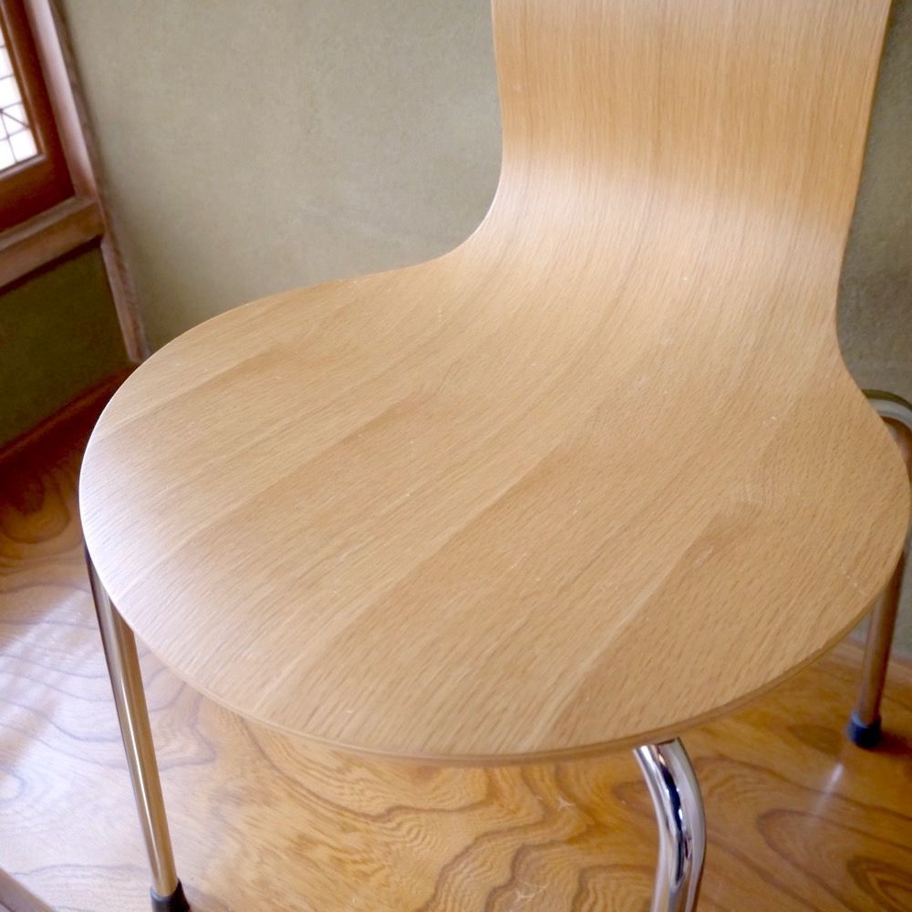 ダイニングチェア 無印良品 モールドプライウッドチェア 廃盤品 オーク