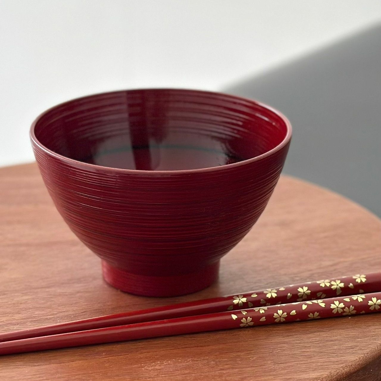 美術品・アンティーク・コレクション 漆器 椀セット 赤黒 2個 箸付き