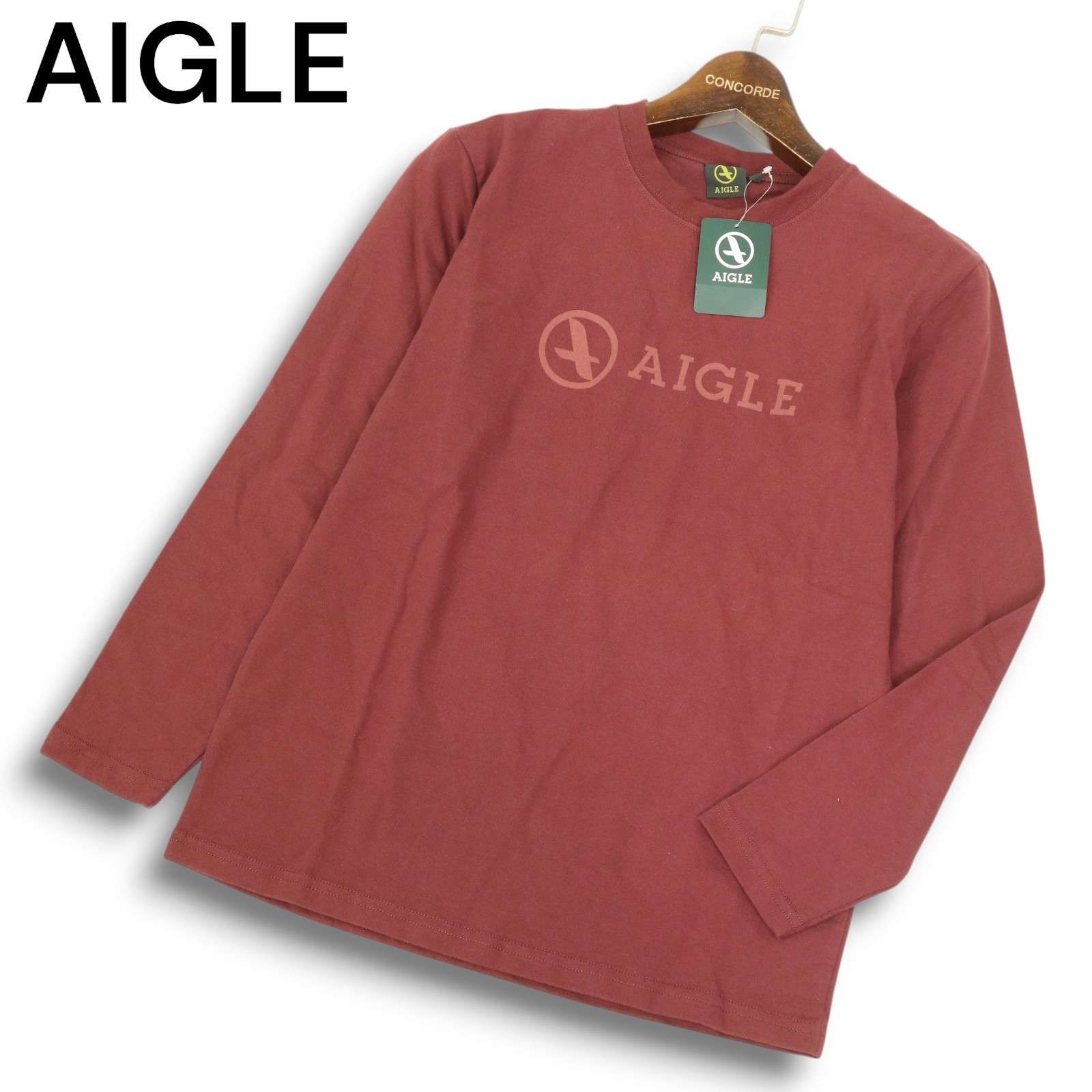 新品 未使用】 AIGLE エーグル 通年 ロゴプリント☆ 長袖 カットソー 