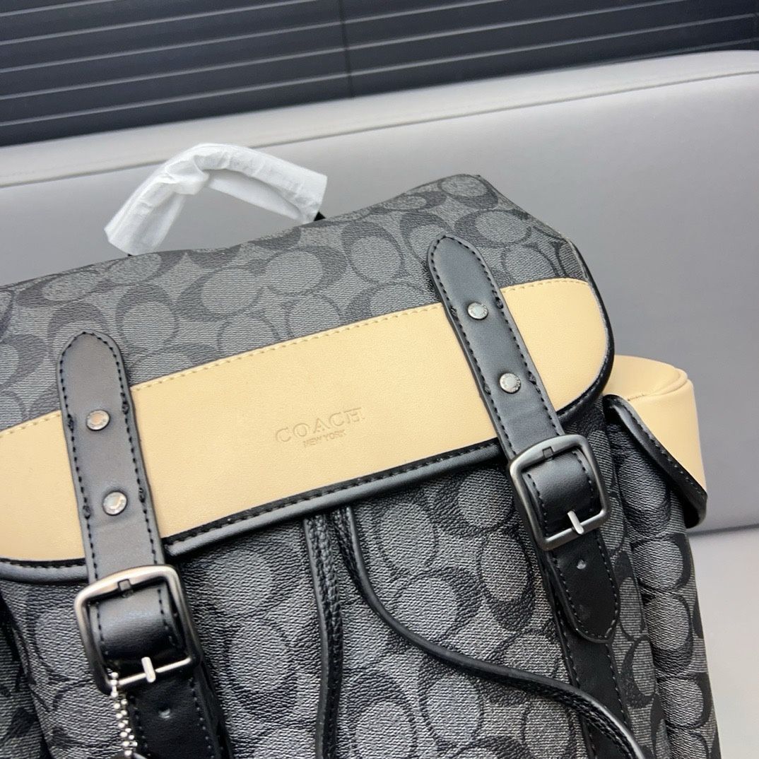 COACH コーチ バックパック メンズ シグネチャー グレー アイボリー 高級感 ファッション 大容量 旅行 ビジネス