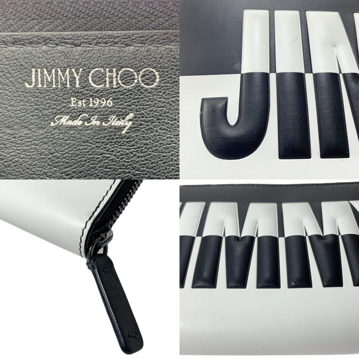 ▽▽JIMMY CHOO ジミーチュウ ラウンドファスナー エンボス 長財布