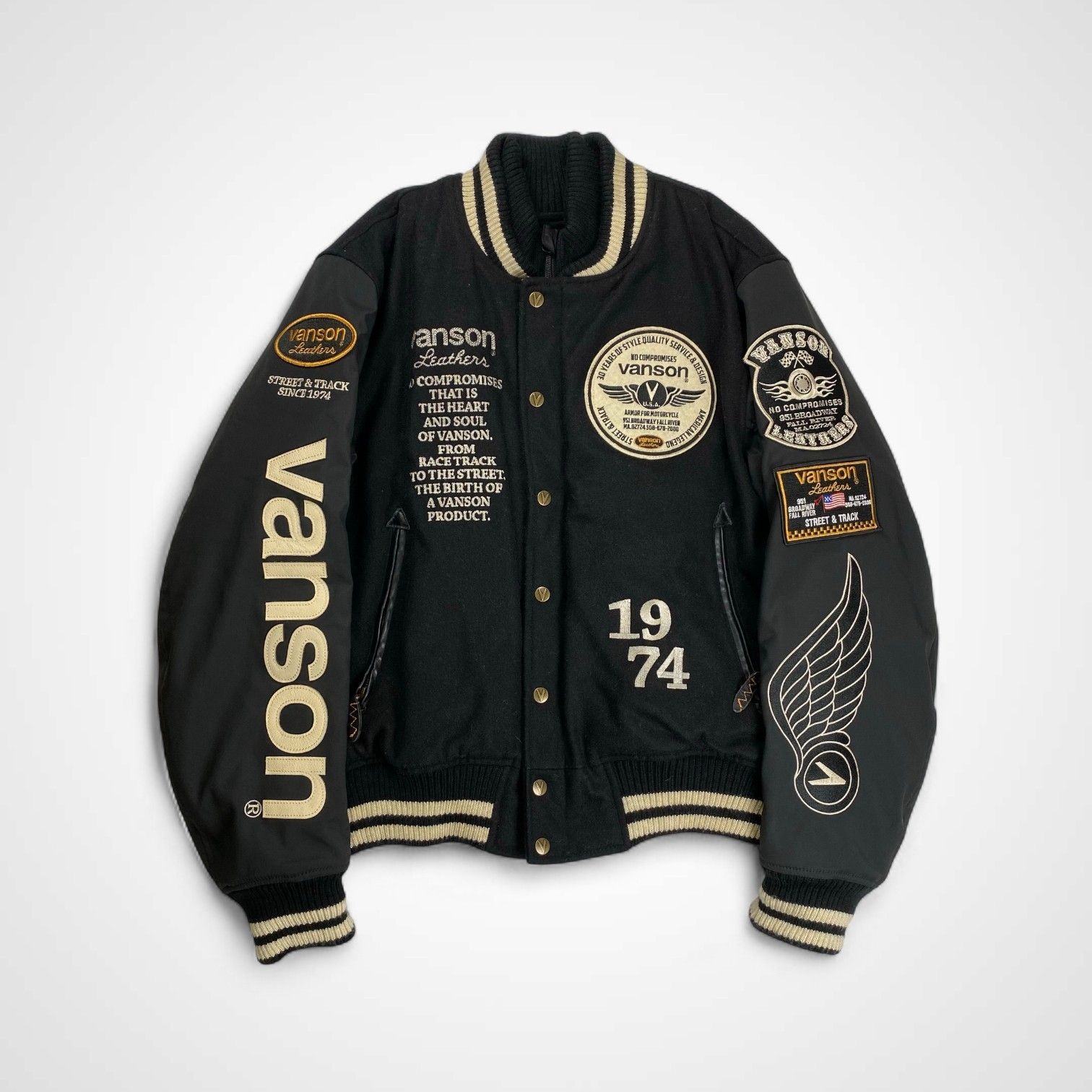 vanson　レッドワンスター バンソン スタジャン Lサイズ スター刺繍 バンソン スタジャン Lサイズ vanson レッドワンスター バンソン