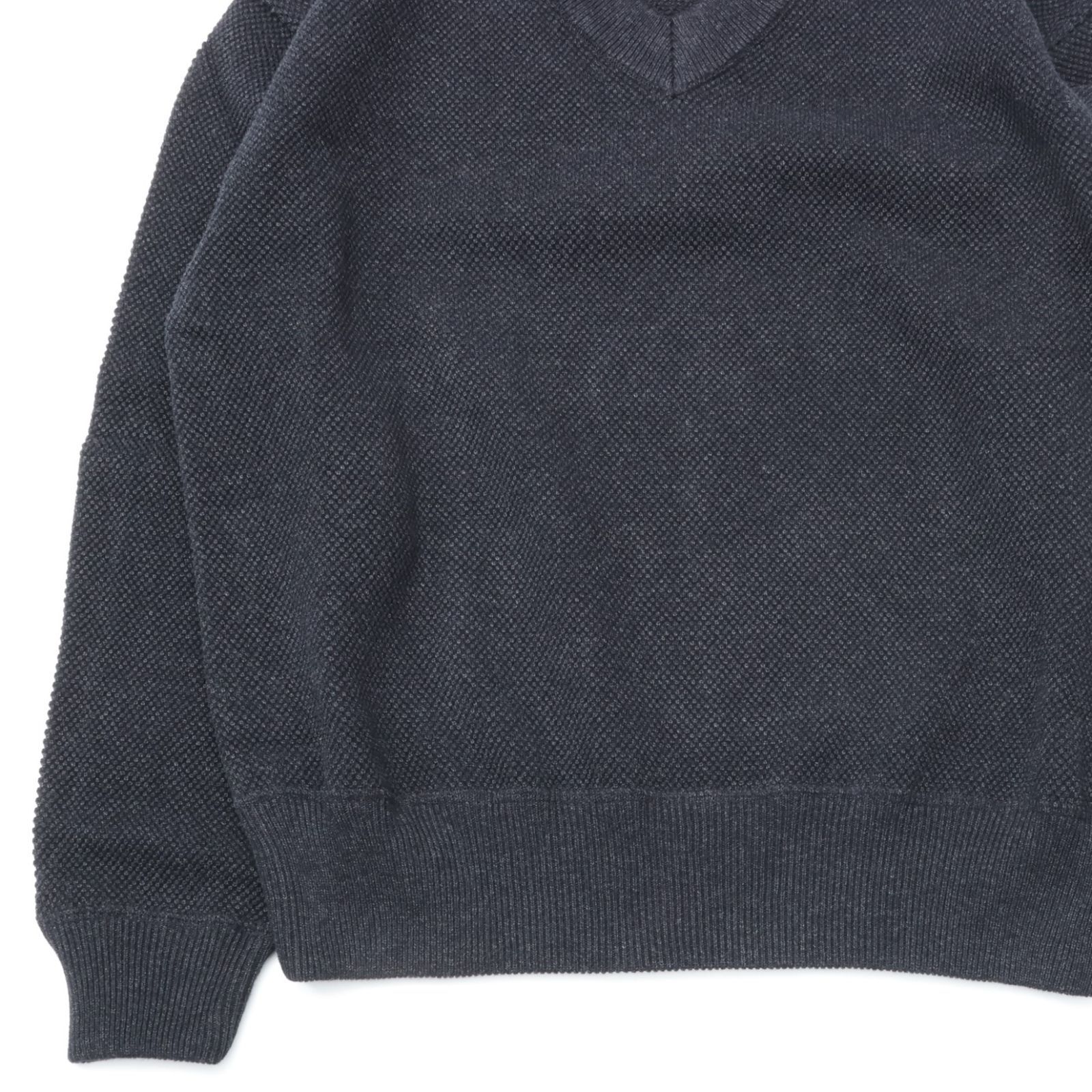 crepuscule クレプスキュール Moss Stitch V Neck PO BLACK モス 