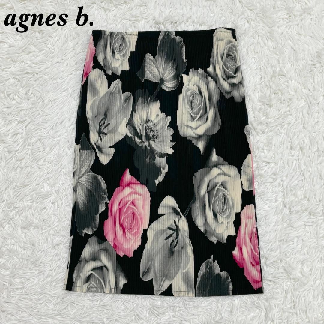 アニエスベー agnes b. フランス製 プリーツスカート 花柄