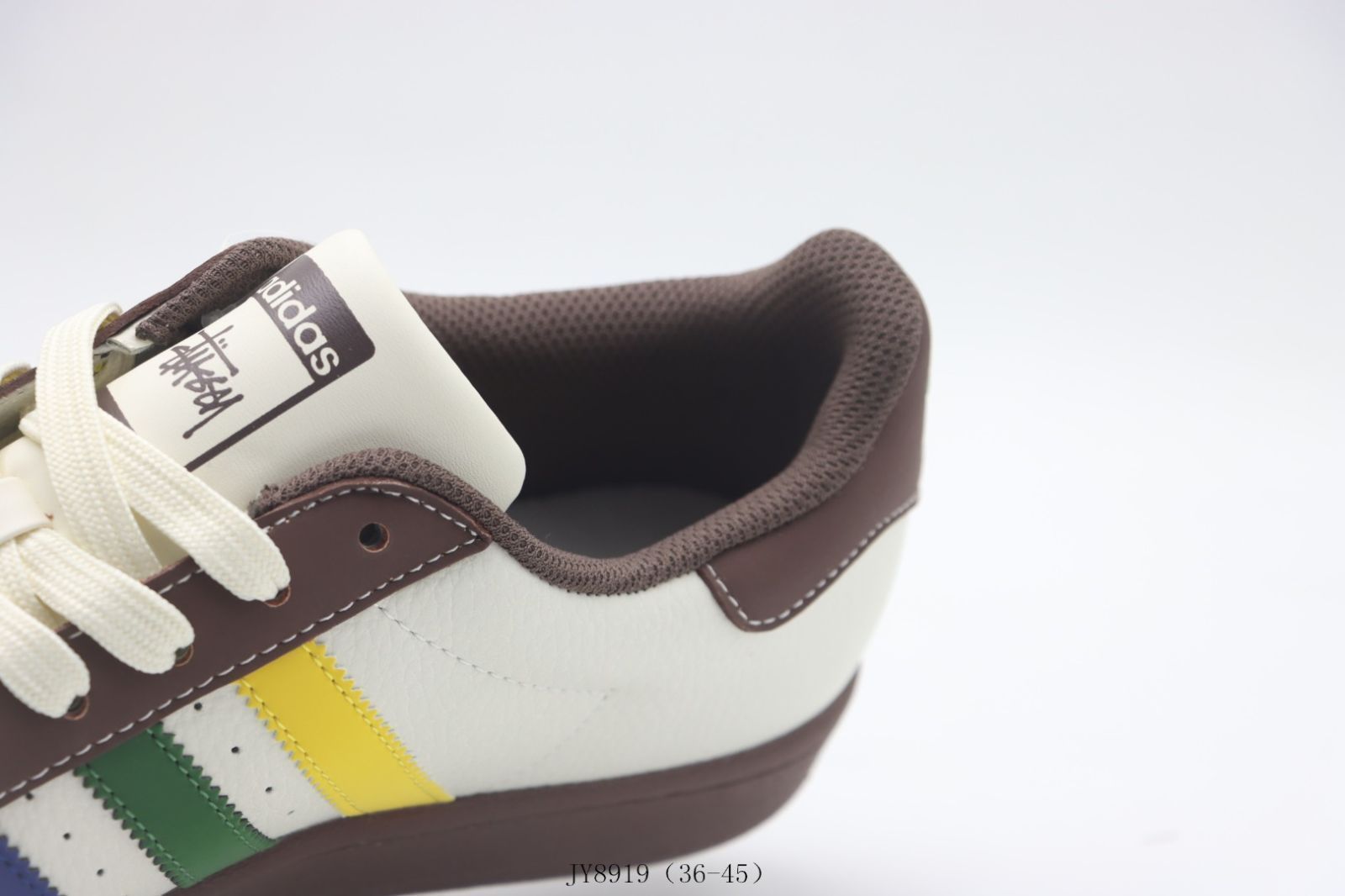  今日 Adidas アディダス ホワイト ブラウン ブルー イエロー JY 8919-MM輸入 スニーカー キッズシューズ