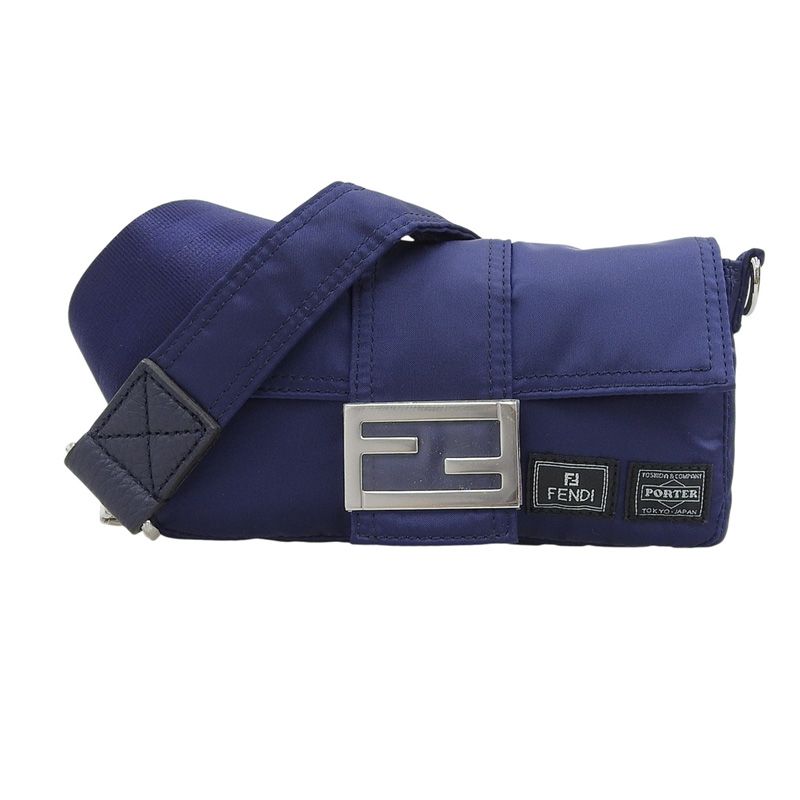 フェンディ FENDI マンマバケット ポーターコラボ 2WAYバッグ ボディバッグ ハンドバッグ ナイロン ブルー 7AS138 新入荷 OB2663