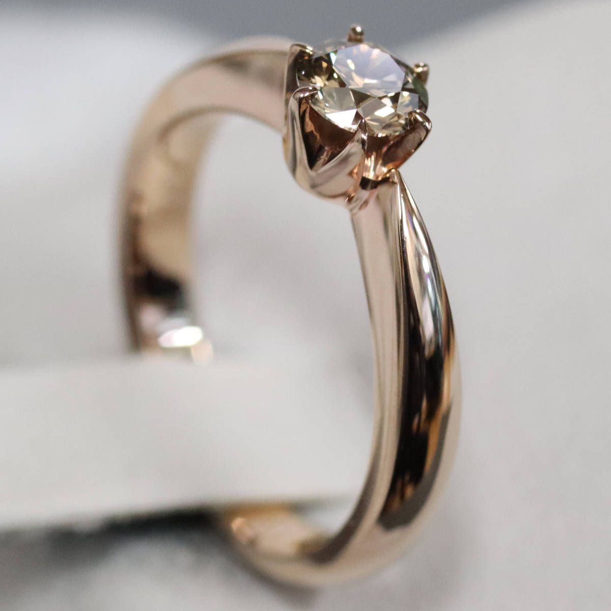 K18PGブラウンダイヤモンドリング D0.34 3.7g #7.5 - メルカリ 