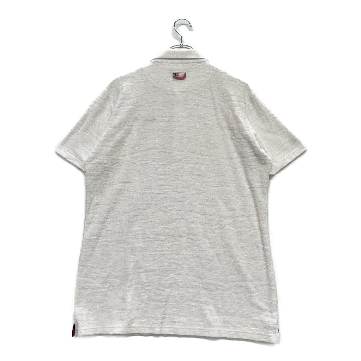 BRIEFING - coco 中古 ブリーフィング BRIEFING メンズ 半袖ポロシャツ L 白  ホワイト パイル地 カモ柄 中古 メンズ ブリーフィング BRIEFING 半袖ポロシャツ L 白