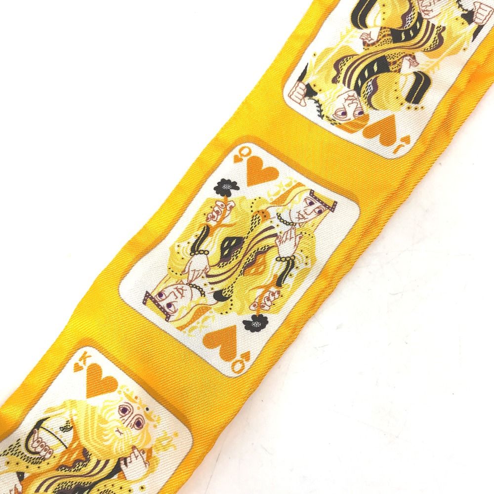 エルメス トランプ柄 ツイリー スカーフ シルク イエロー 美品 - メルカリ