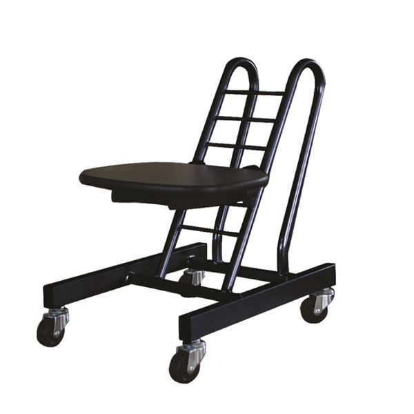 キャスターチェア 【天然木座面タイプ ダークブラウン×ブラック】 幅335mm 日本製 スチールパイプ 『ムーブスマート』【代引不可】