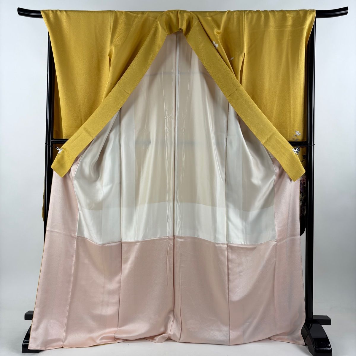 ❤️振袖　着丈174cm 袖丈69cm M〜Ｌ 袋帯　6点フルセット　正絹 振袖 身丈174cm 裄丈69.5cm L 袷 袋帯フルセット 牡丹 絵馬 金彩