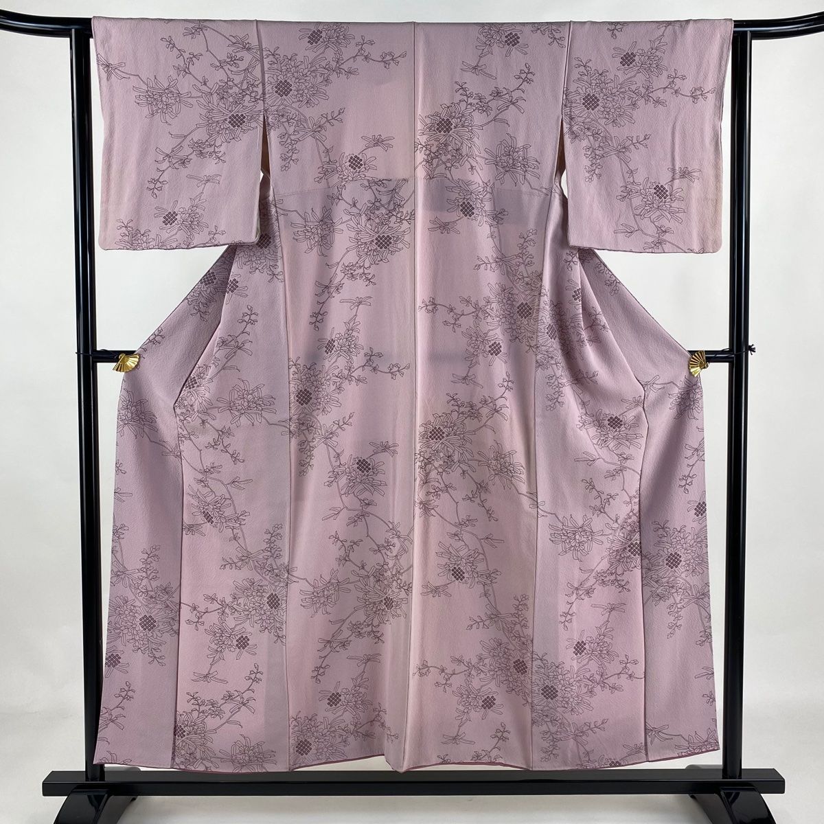 小紋 身丈150.5cm 裄丈63.5cm 漬ける 正絹 名品 【中古】 