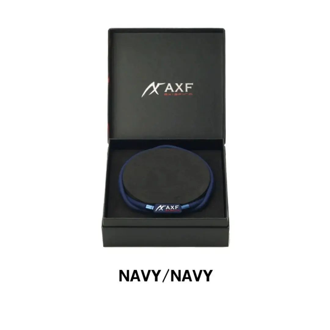 訳あり特価 AXFシリコンネックレスダブルエンド(国際モデル)Navy Metal