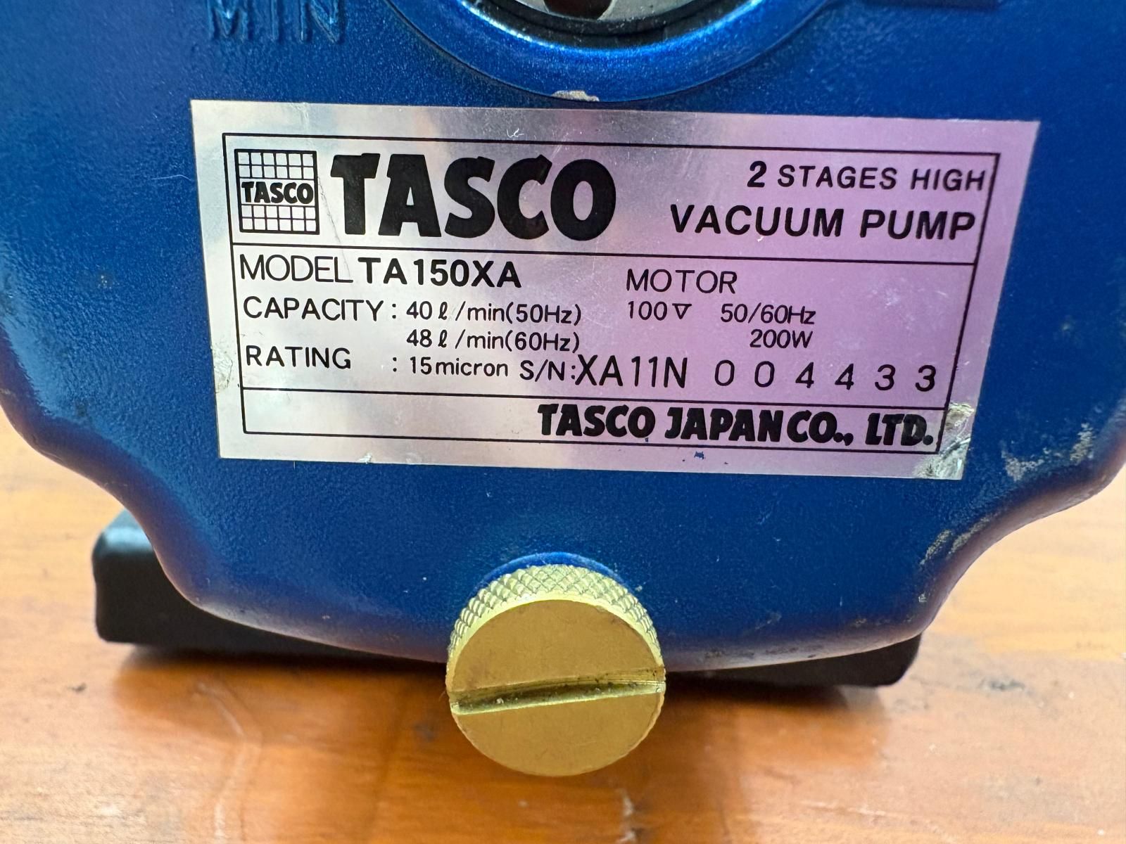TASCO 高性能小型ツーステージ真空ポンプ