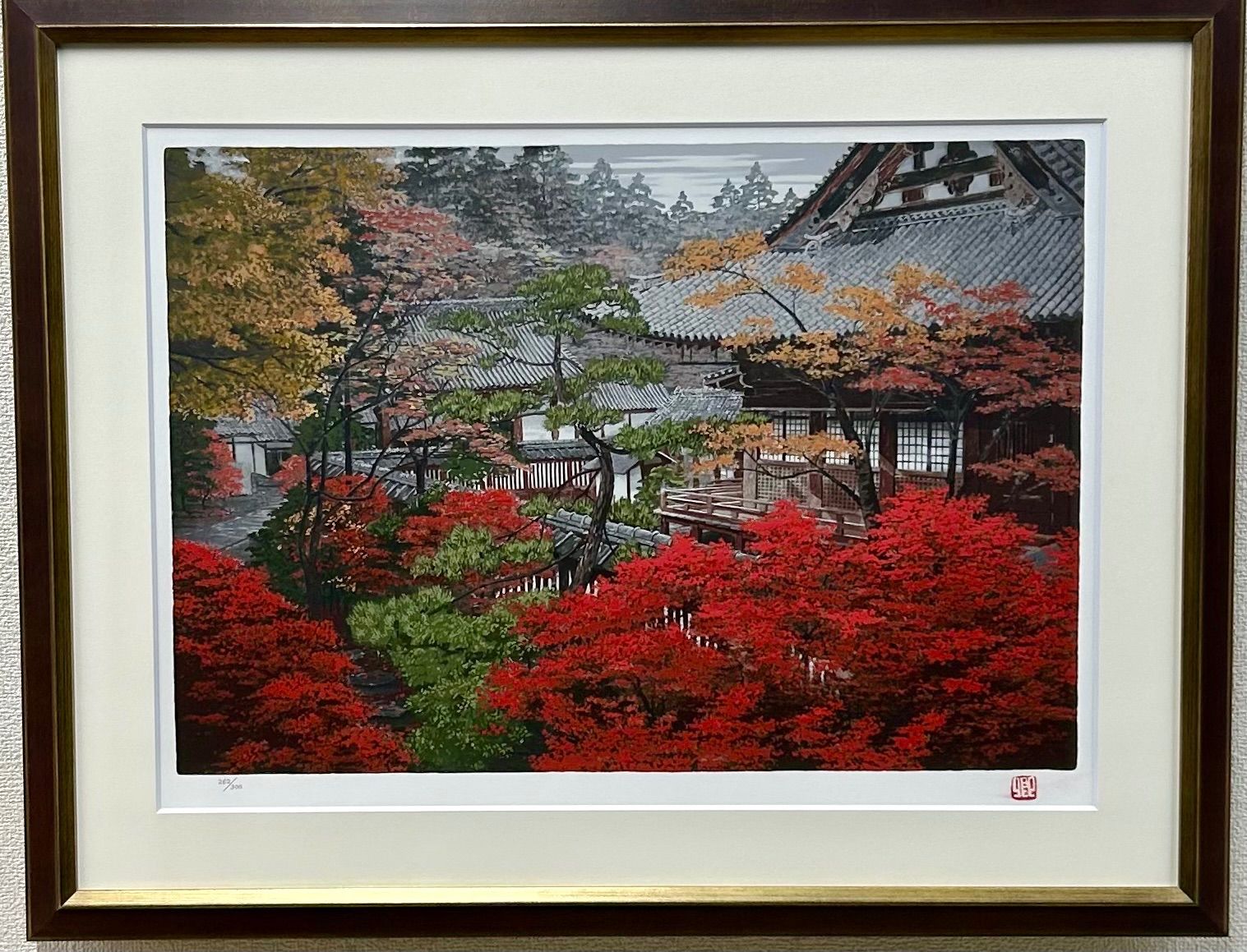 真田あきら　シルクスクリーン　版画　「春・花」　額寸縦57cm x 横41cm 真田あきら シルクスクリーン 版画 「春・花」 額寸縦57cm x 横41cm