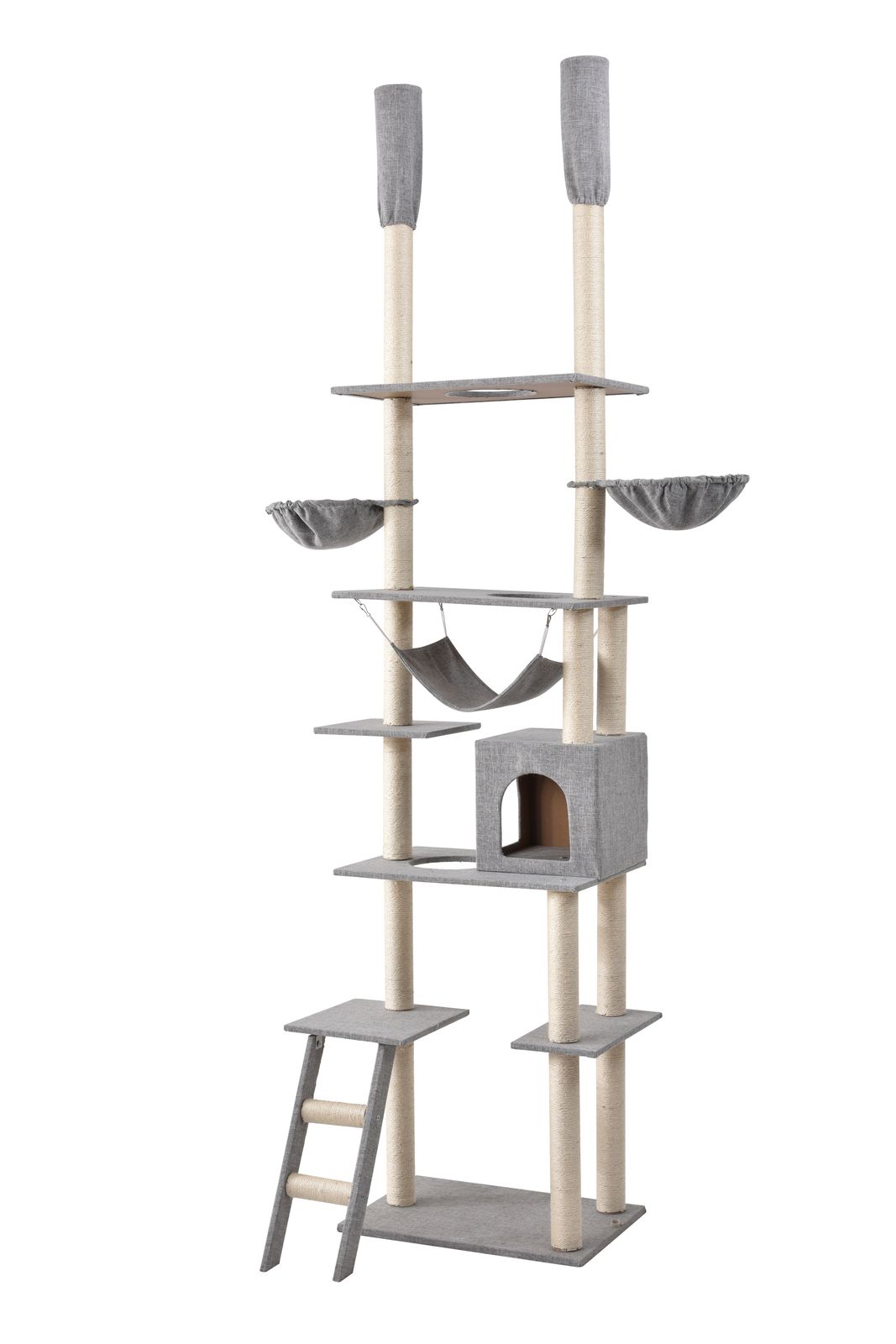 猫用品 「新入荷」 キャットタワー 全新品 突っ張り スリム おしゃれ