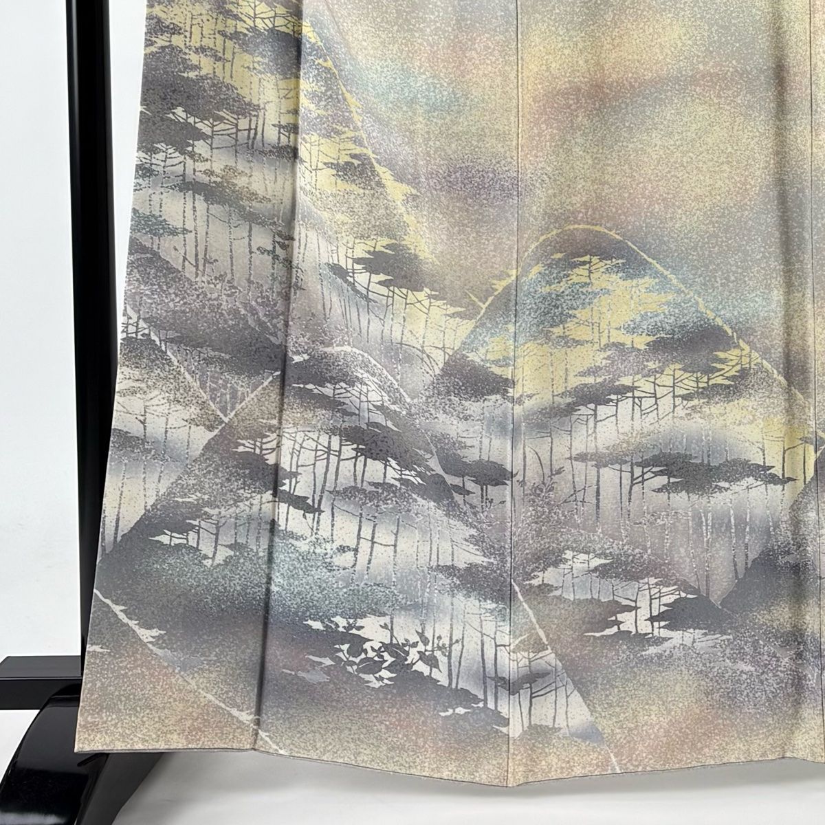 訪問着　袷　茶ベージュぼかし　落ち葉　秋 リサイクル訪問着、付下げ | kimono tento