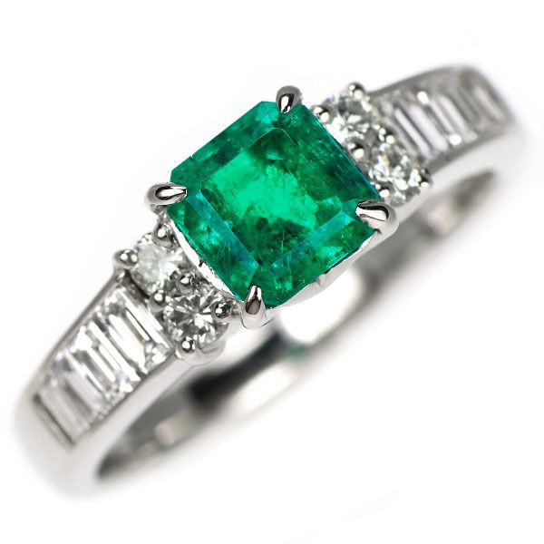 Pt900 エメラルド ダイヤモンド リング 0.82ct D0.50ct - メルカリ