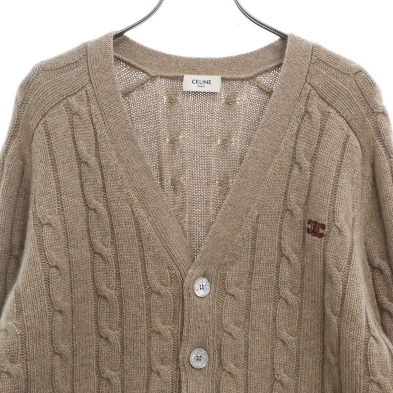 CELINE トリオンフ ケーブルニットカーディガン CELINE (セリーヌ) 23AW Triomphe Cardigan Cable Knit Cashmere