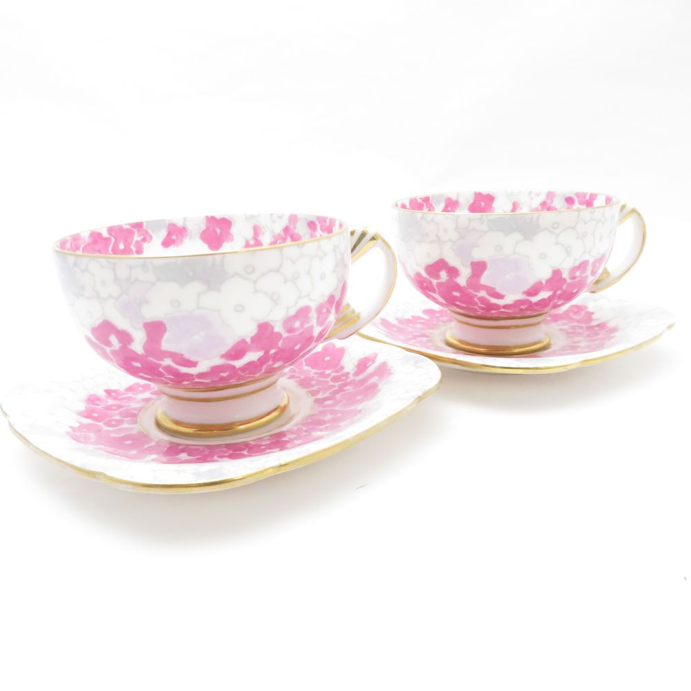 WEDGWOOD ウェッジウッド ハーレクイン DECO BLOOM デコブルーム ティーカップ＆ソーサー 2客 ペア 紅茶 コーヒー SU8707K