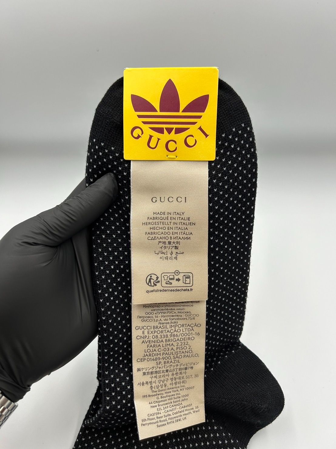 新品未使用 GUCCI×アディダス ハイソックス 靴下 Mサイズ 正規品大特価】新品未使用 Gucci×adidas コラボ品 ソックス 靴下