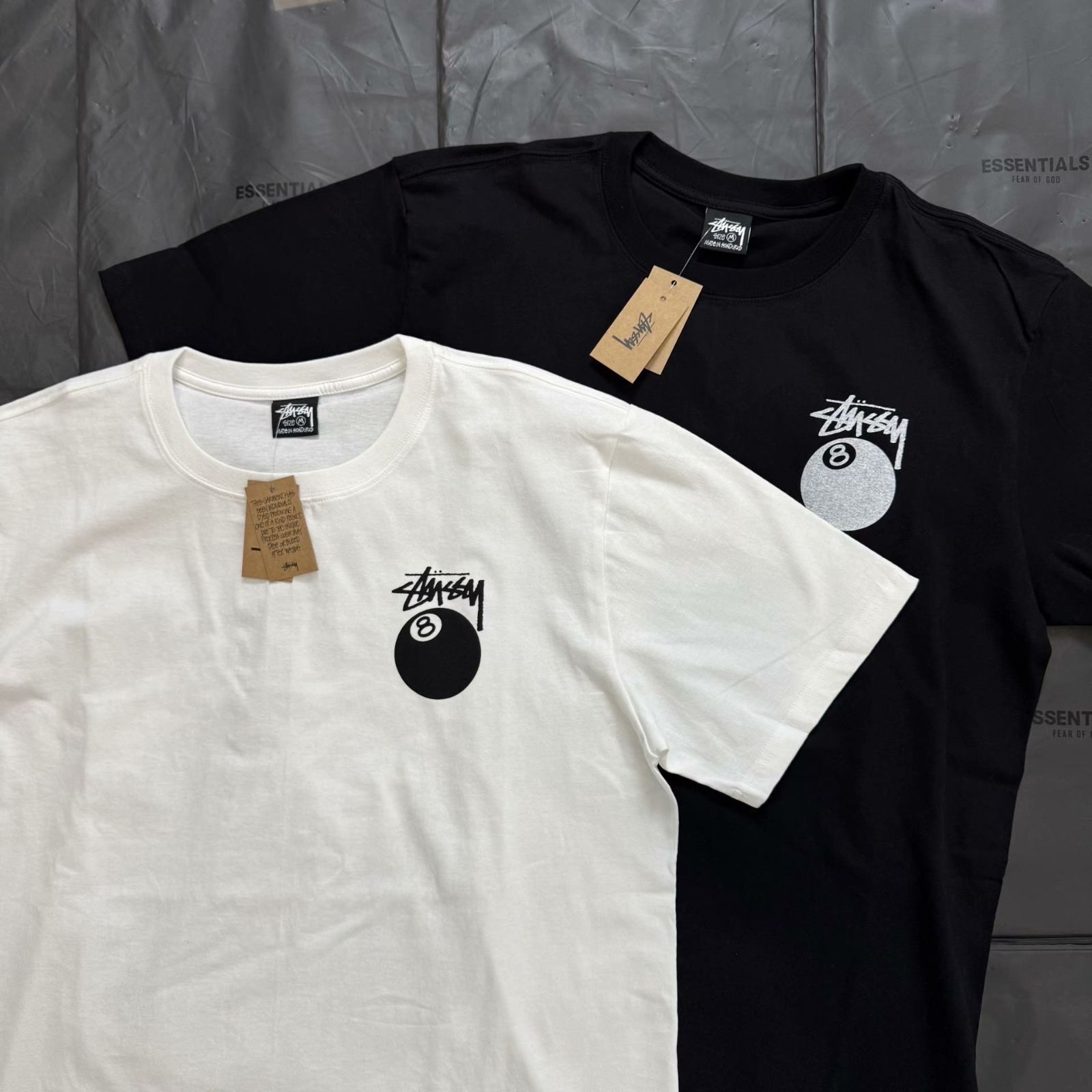 新品 NIKE ナイキ stussy Tシャツ コラボ 8ボール 男女兼用 黑+