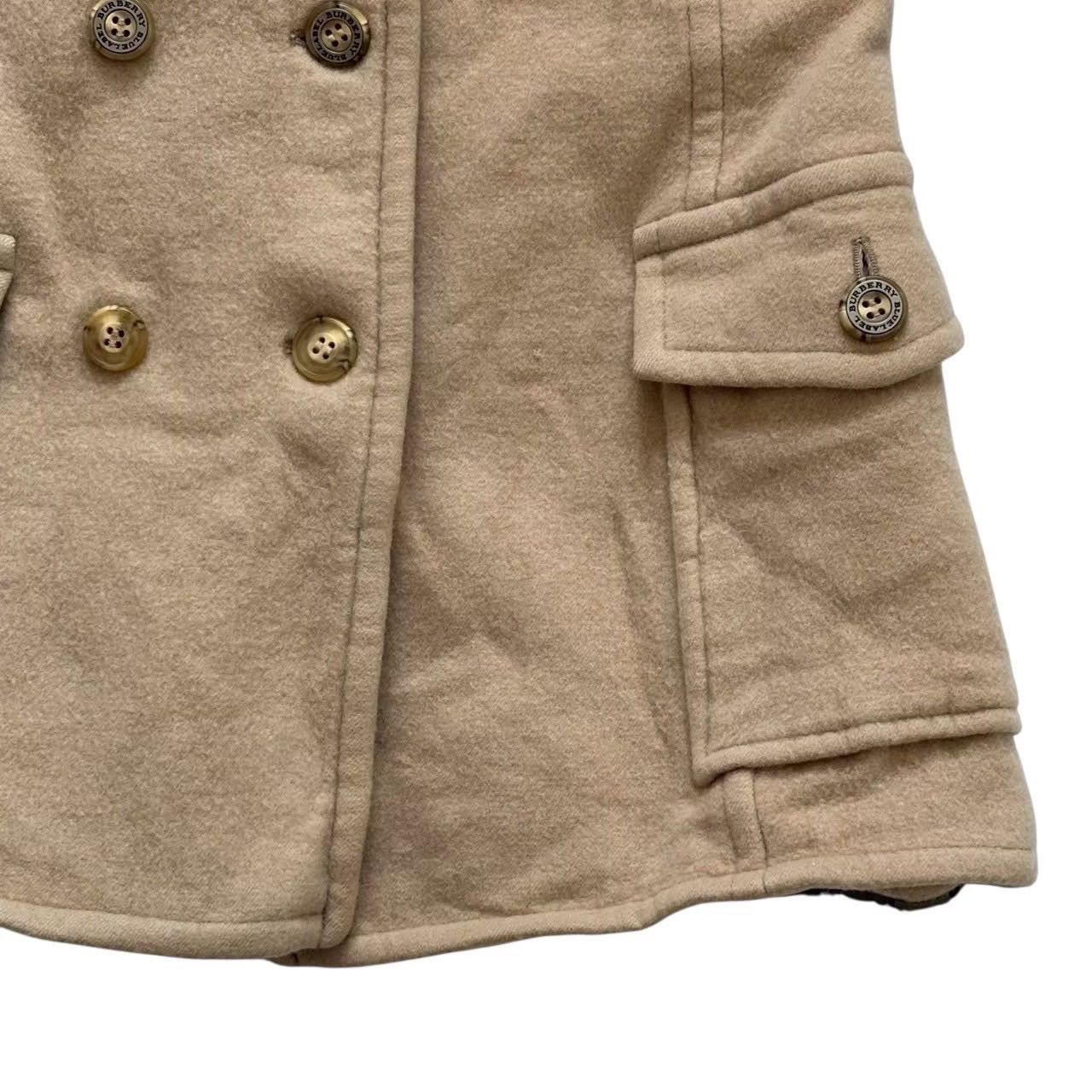 BURBERRY バーバリー ピーコート ベージュ ムートン ダブルブレスト 襟