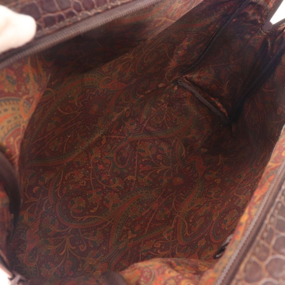 □ エンリケロエベナッペ ビジネスバッグ レザーバッグ クロコ型押し