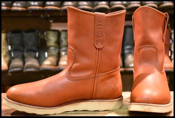 【9.5E 美品 11年】レッドウィング 8866 ペコス 赤茶 オロラセット プルオン ブーツ redwing pecos HOPESMORE【FB049】