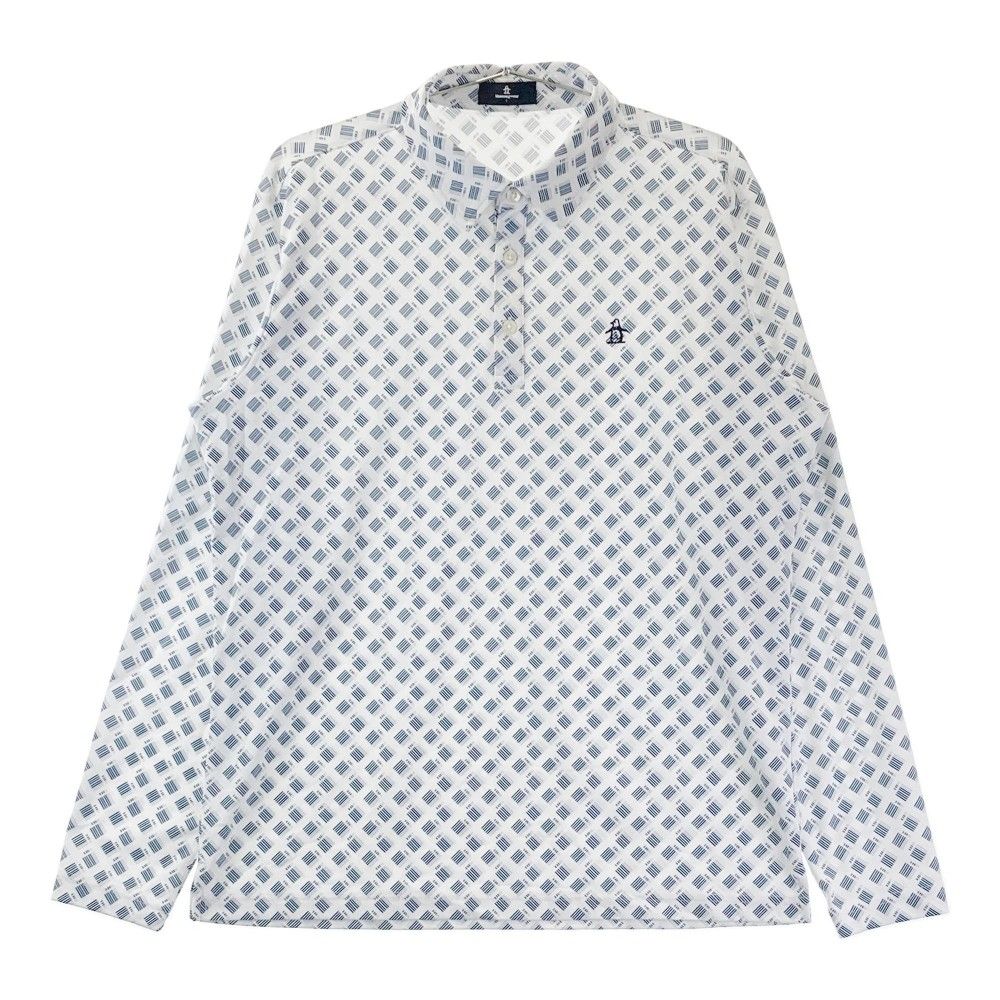 低価格 サイズ：L MUNSING 総柄 長袖ポロシャツ マンシングウェア WEAR マンシング