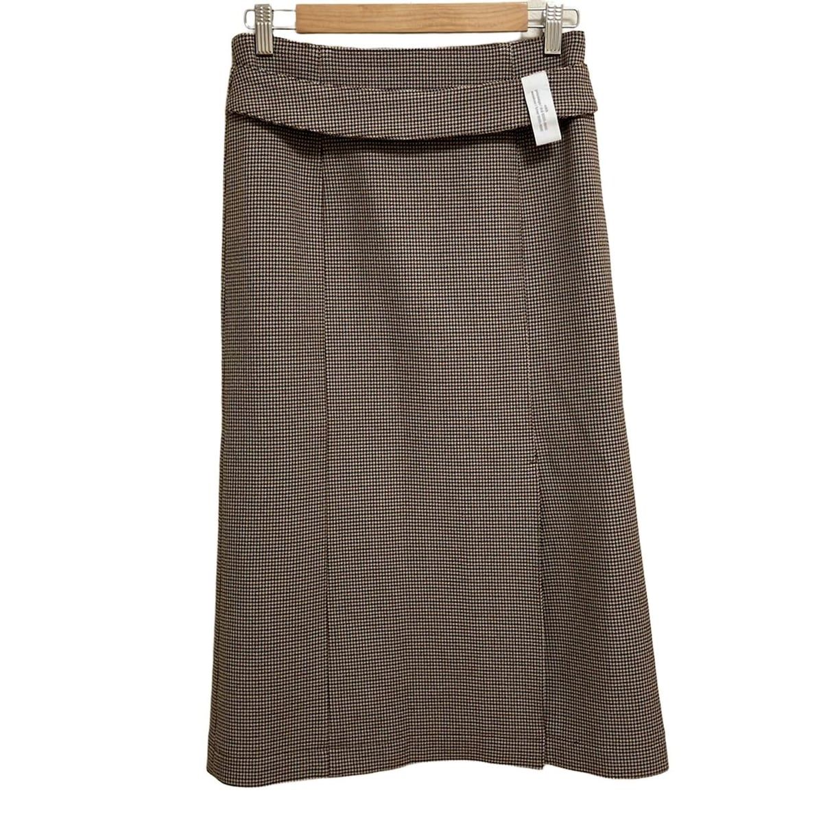 rokh 千鳥格子 ラップスカート ウエストリボン付き ロク rokh(ロク) ロングスカート サイズ34 S レディース美品 - ベージュ