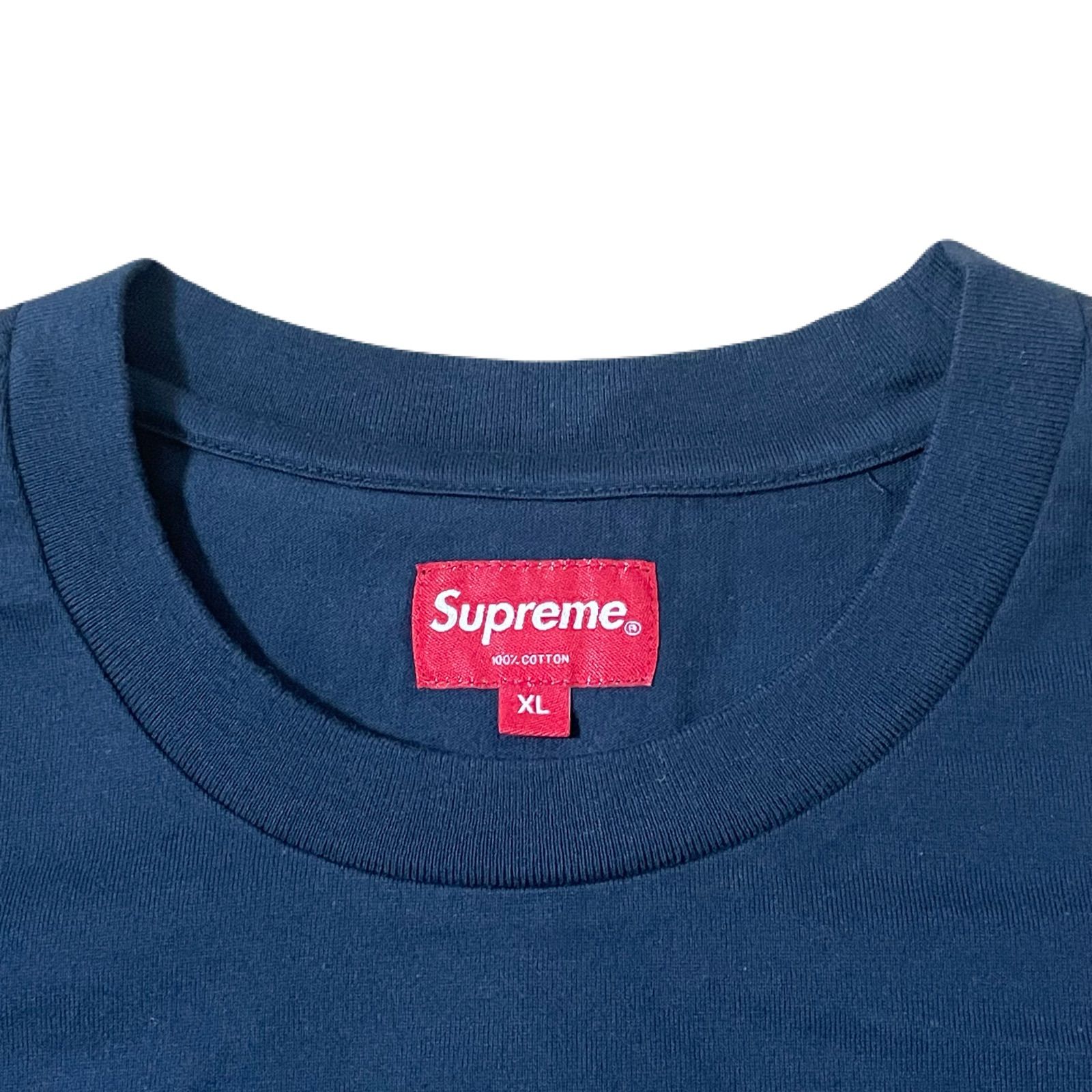 Supreme 19ss Mesh Stripe Pocket Tee ネイビー - メルカリ