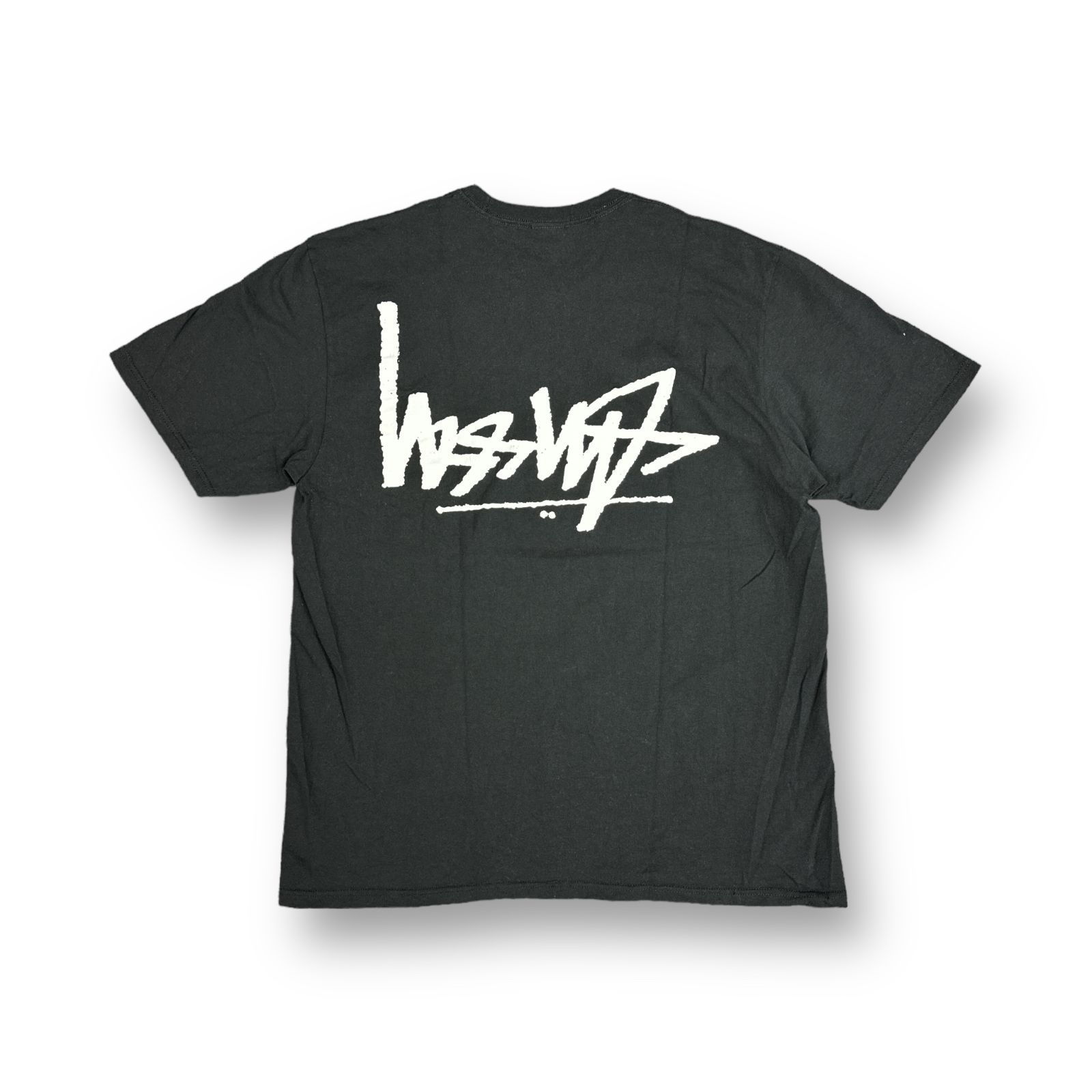 STUSSY リバースロゴTシャツ カットソー 逆さロゴ 反転 ステューシー ブラック L 70162A6