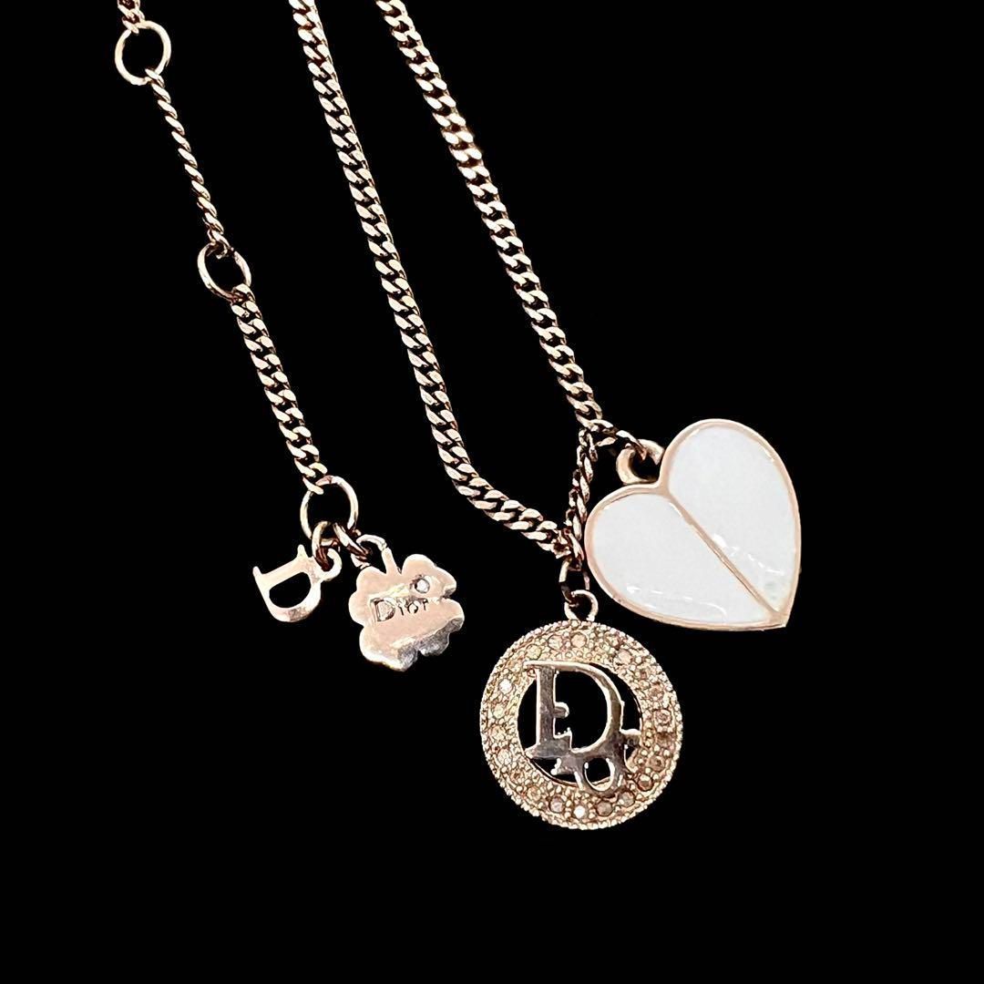 クリスチャンディオール ネックレス ハート ラインストーン　シルバー　トロッター クリスチャンディオール Christian Dior ネックレス
