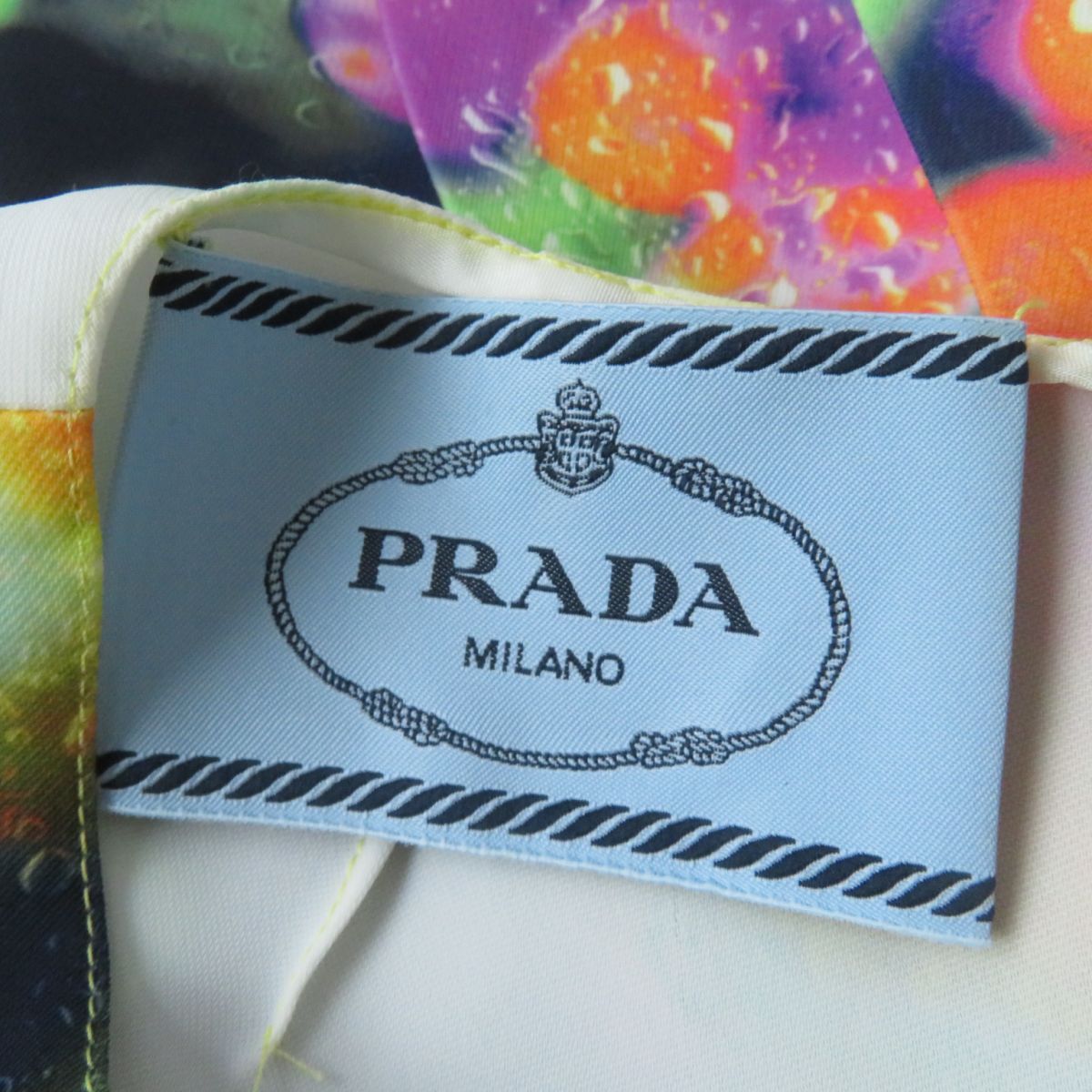 極美品☆正規品 PRADA プラダ 18年 P37D0 ウエスト切替 ノースリーブ