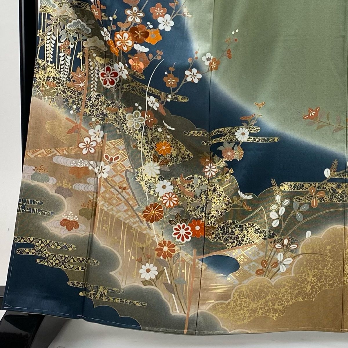 D405 訪問着　さが美　絞り　花模様　正絹　着物　袷　美品 0ac246bd889e71913d00a54bce9ba4