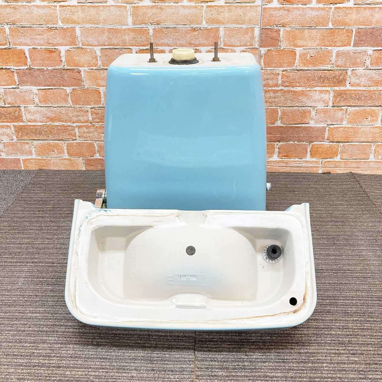  品 TOTO 洋式 トイレ便器 ロータンクと蓋のセット S 517 ブルー系 トイレ 住宅設備