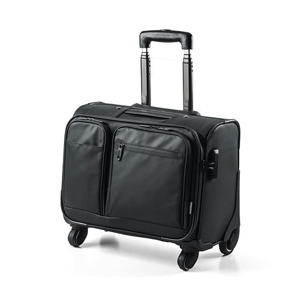 サンワダイレクト ビジネスキャリー 横型 4輪 耐水生地 止水ファスナー使用 22L 機内持ち込みサイズ 200-BAGCR003WP 1個