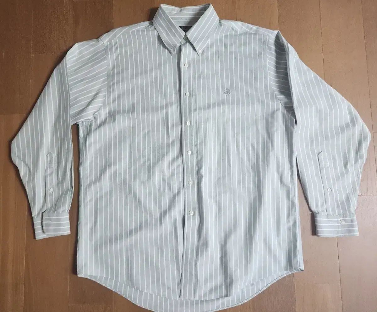 Brooks Brothers ブルックス ブラザーズ ノンアイロン オックスフォード 緑 ストライプ シャツ L