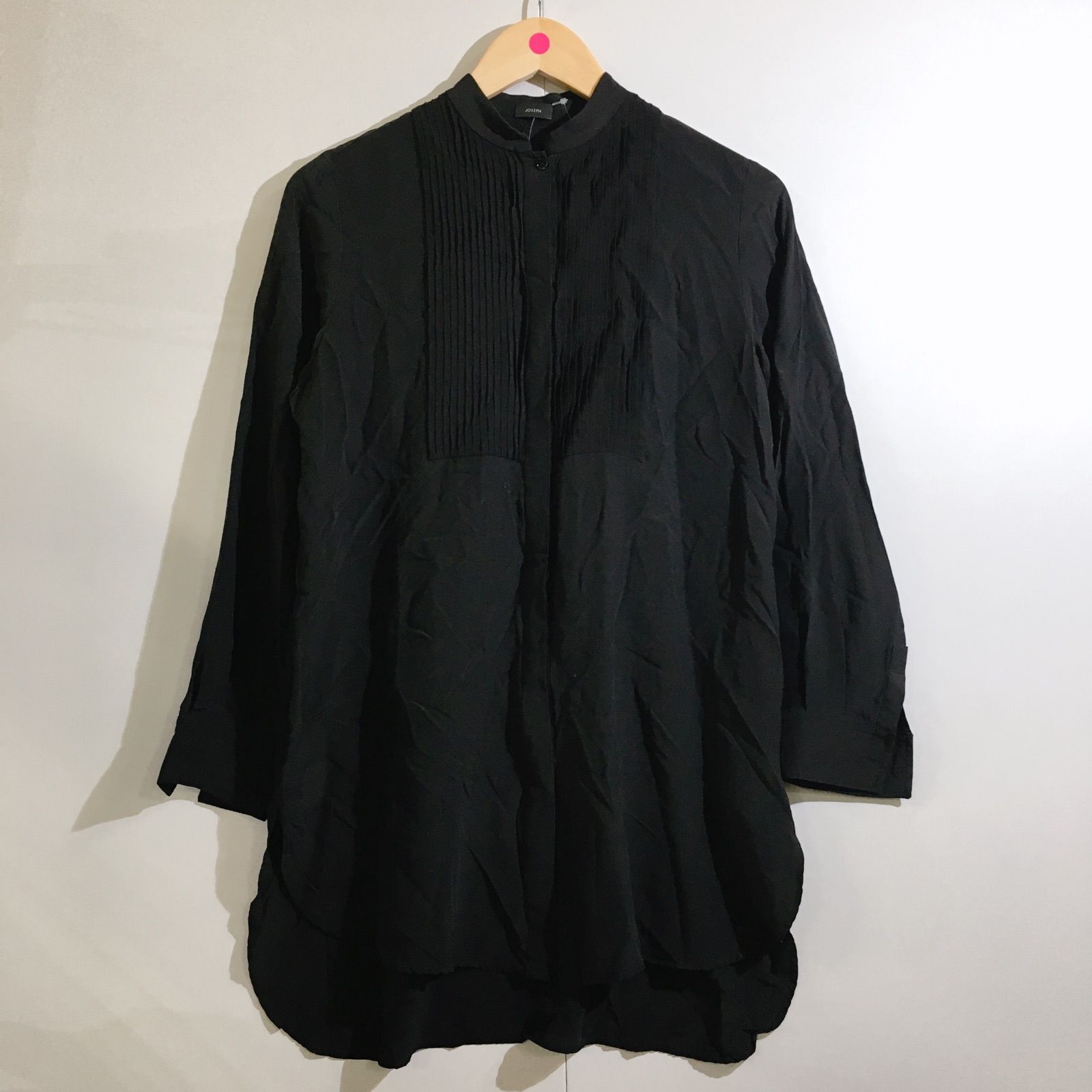 美品】JOSEPH ジョゼフ シャツワンピース ブラウス 黒 シルク 