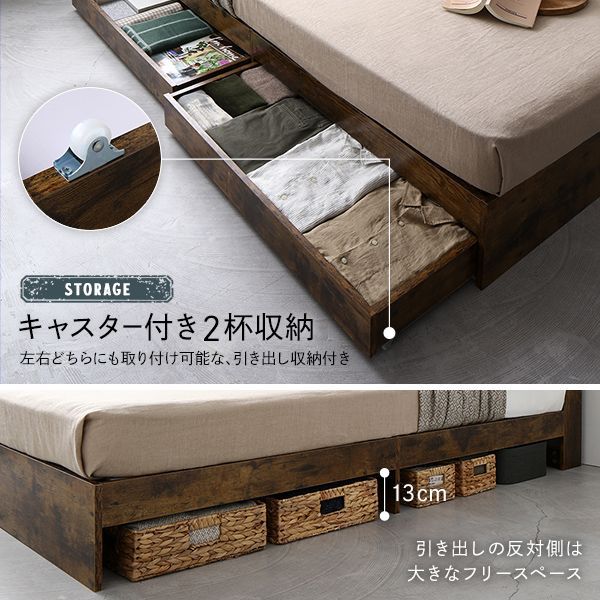 送料無料 シングルベッド フレーム 保証・棚・コンセント付き