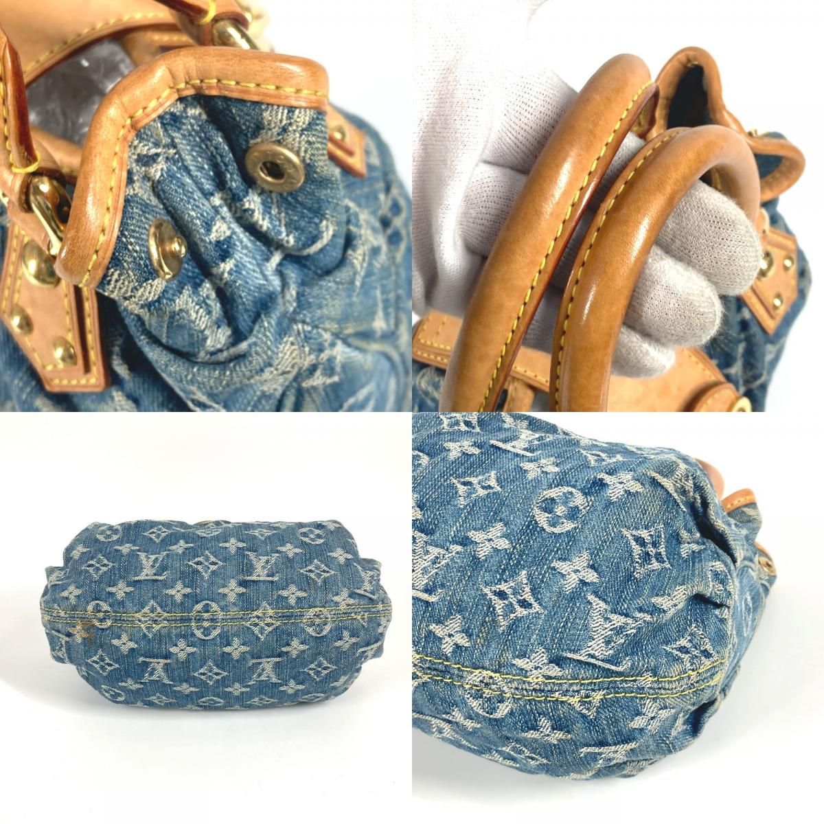 ルイ・ヴィトン プリータリー モノグラム デニム ハンドバッグ LOUIS VUITTON ルイヴィトン ハンドバッグ プリーティ M95020