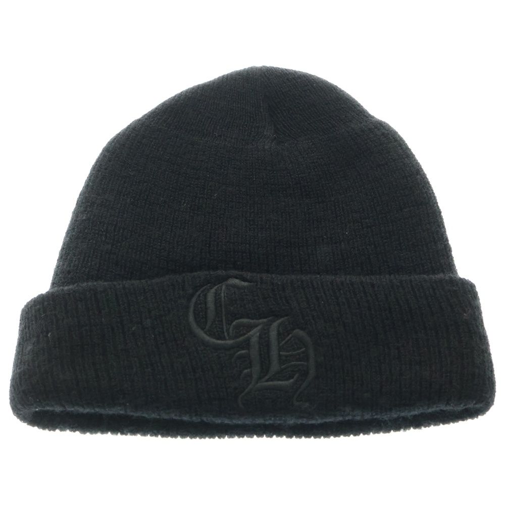CHROME HEARTS クロムハーツ WATCH CAP ワッチキャップ CHロゴ刺繍ビーニー ニットキャップ 帽子 ブラック|ブラック